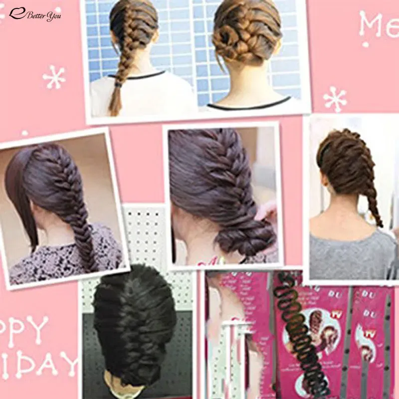 Color: PURPLE - 8 Colors Lady French Hair Braiding Tool Hair Twist Braider Easy to Use DIY Accessories Fashion Salon Women Braider Maker Tool