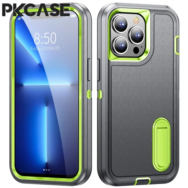 Color: Blue, Material: Microfiber - PKCASE Shockproof Case For iPhone 13 Mini 12 11 Pro Max 6 7 8 Plus Bracket Protective Cover For iPhone X XS XR SE 2020 2022