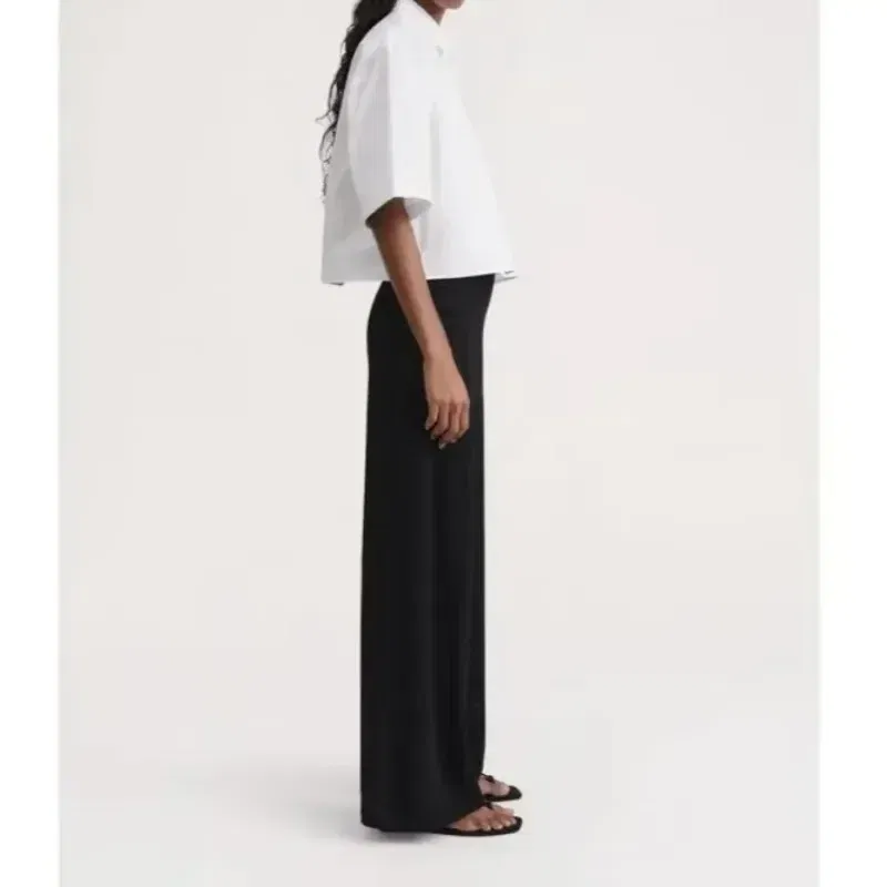 Color: Gold, Size: XS - LUXURY-Casual Commuter Pants for Women, High Waist, Straight Tube Pants, Spring and Summer, 2025 Hollow Camisole Skirt