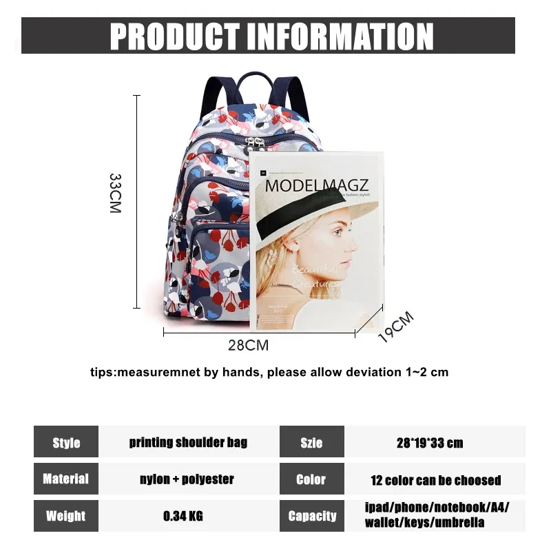 Color: Beige - Printing Backpack for Women Travel High Capacity Waterproof College Backpack Trendy Women Laptop School Bags Cute Girl