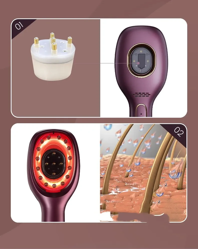 Red And Blue Hair Growth Hair Nourishing Comb