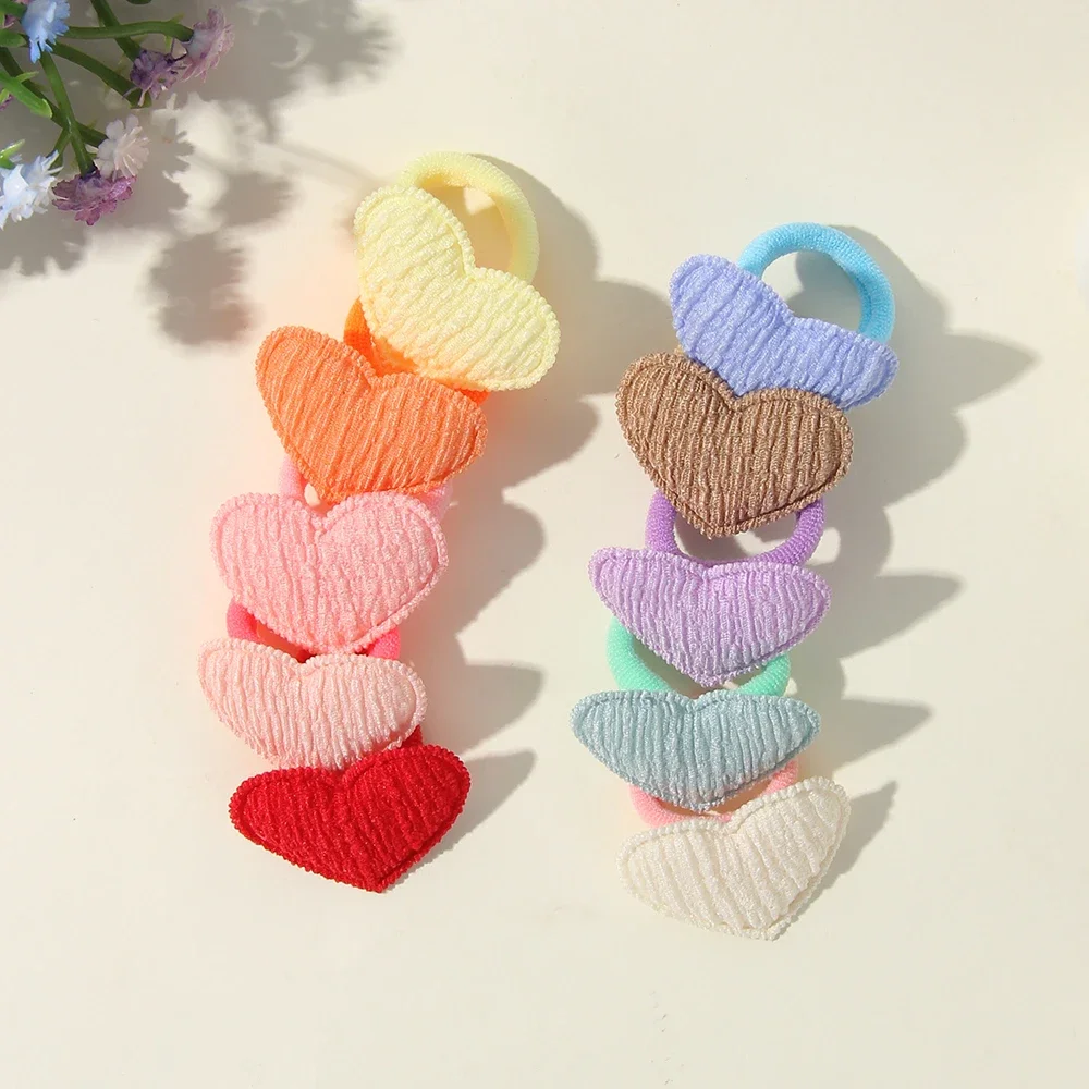 Color: Gold - 10/30pcs girls star butterflies children's hairband harmless hair cute towels rope ponytail rack children's rubber band headwear