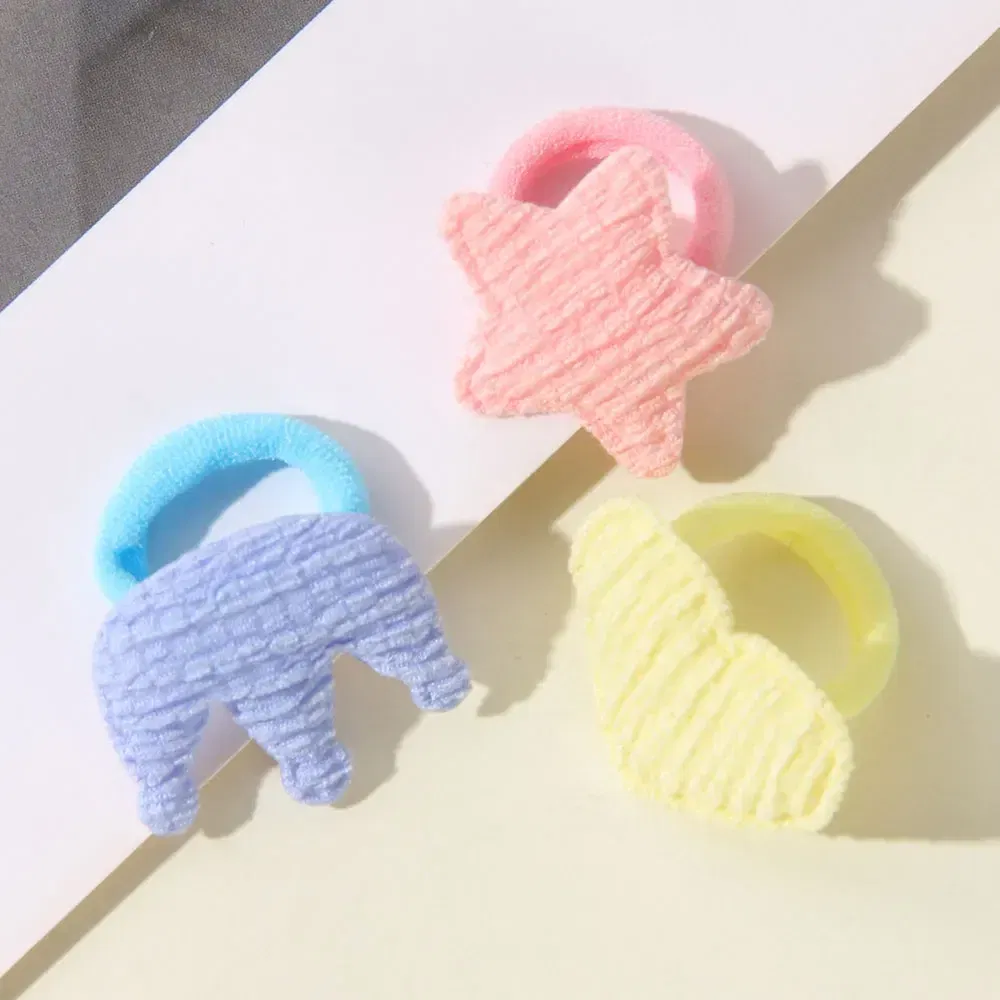 Color: Gold - 10/30pcs girls star butterflies children's hairband harmless hair cute towels rope ponytail rack children's rubber band headwear