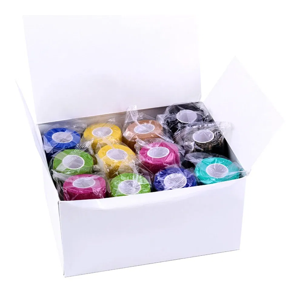 Color: DEEP BLUE - 1pc Disposable Self-adhesive Flex Elastic Bandage Tape For Tattoo Handle Grip Tube Wrap Elbow Sport Stick Accessories 5*450cm