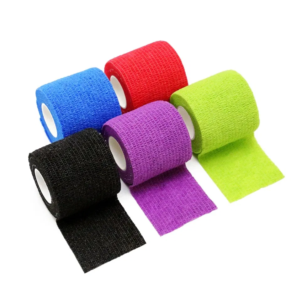 Color: DEEP BLUE - 1pc Disposable Self-adhesive Flex Elastic Bandage Tape For Tattoo Handle Grip Tube Wrap Elbow Sport Stick Accessories 5*450cm