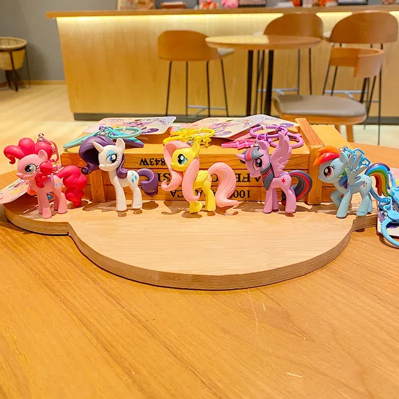 Color: Chocolate, Ships From: CHINA - Cartoon My Little Pony Toy Keychain Twilight Sparkle Pinkamena Diane Pie Fluttershy Rarity Rainbow Dash Key Buckle Keyring Gift