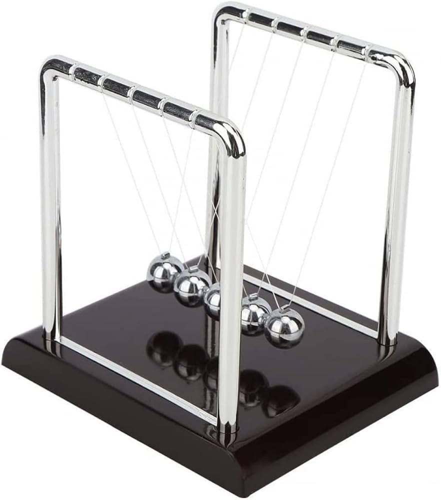 Newtons Cradle Steel Balance Ball Physics Science Pendulum Early Development Educational Desktop Toy Gift Office DecorationNewtons Cradle Pendulum Balance Ball Perpetual Motion Physics Decor Gift