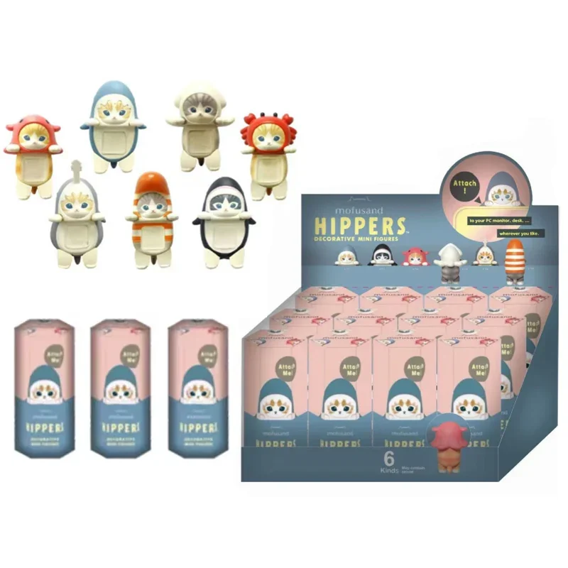 Color: green - Kawaii Sonny Angel Mofusand Hippers Series Blind Box Action Figure Cute Doll Mystery Box Mobile Phone Car Decor Christmas Gift