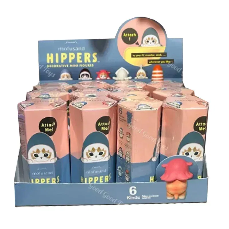 Color: green - Kawaii Sonny Angel Mofusand Hippers Series Blind Box Action Figure Cute Doll Mystery Box Mobile Phone Car Decor Christmas Gift
