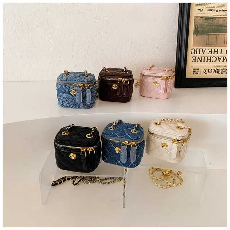 Color: black - New Fashion Children's Bag Girl Baby Lingge Chain Bag Girl Crossbody Bag Handbag Bags For Girls Free Shipping Kids Bag