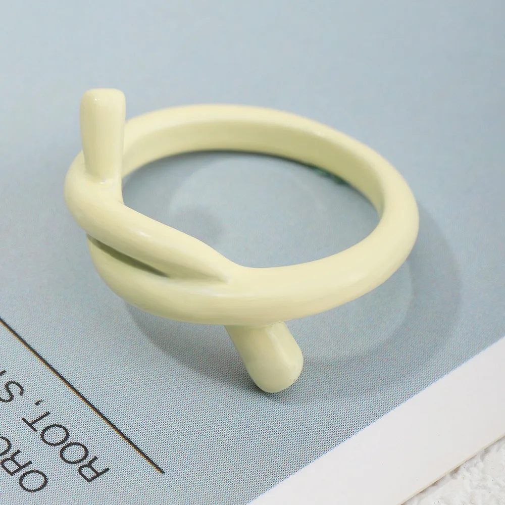 Main Stone Color: Red - 2022 New Trendy Irregular Geometry Open Adjustable Rings Korean Simple Personality Color Rings For Women Jewelry Gifts