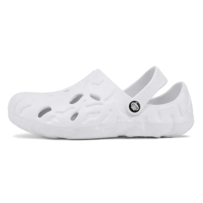 Color: Dark Grey, Shoe Size: 39 - Men Summer Slippers Thick Sole Mens Clogs Sandals Hollow Breathable Flip Flops Sandals Shoes Fashion Beach Slippers