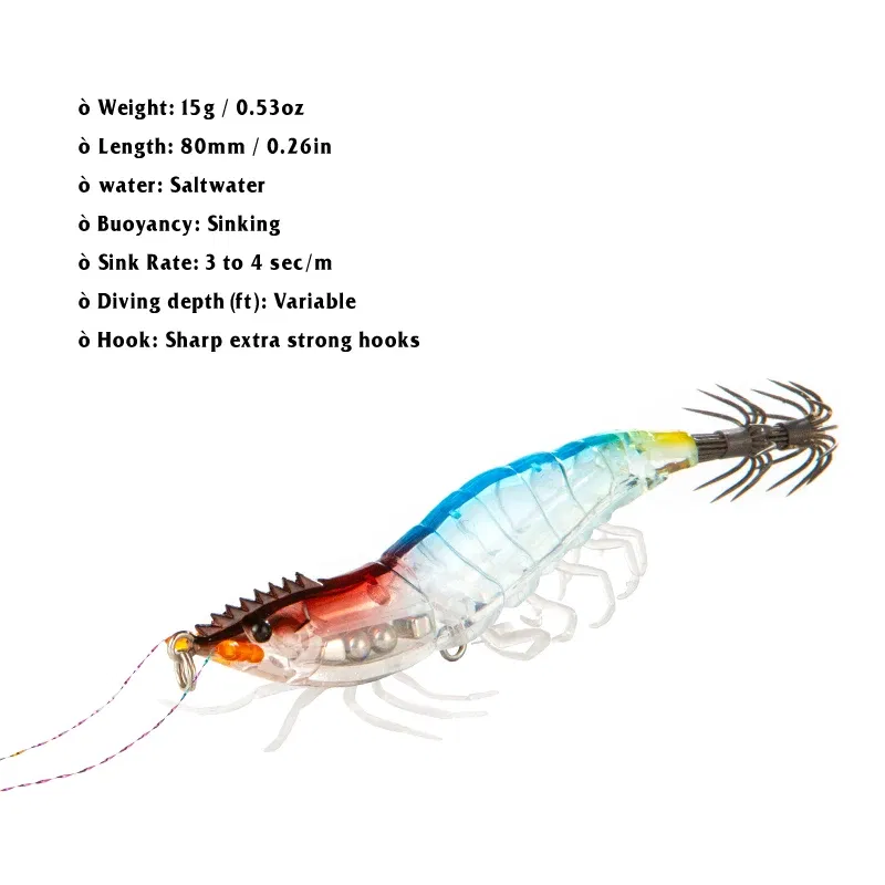 Color: Light green, Size: 80mm - ILURE Squid Bait Squid Jigs Horizontal Luminous Webfoot Octopus Egi Lure Wobbler Artificial Hard Bait Cuttlefish Hook Tackle