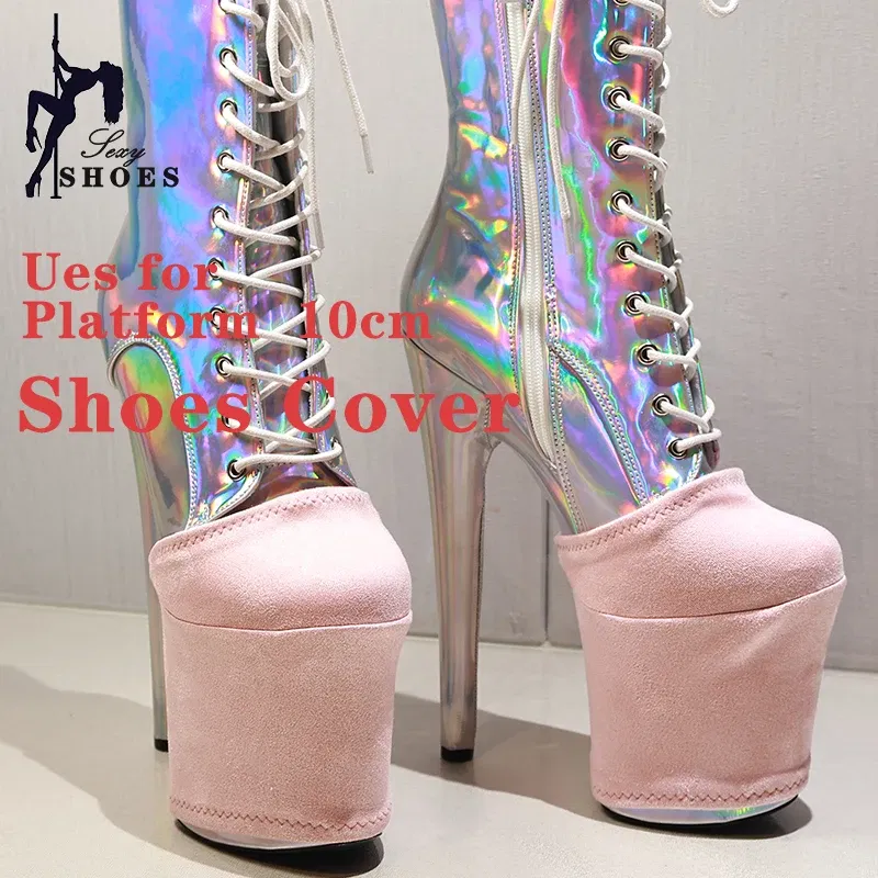 Color: green, Size: L - Suede Shoes Cover Steel Pole Dance Training Specific Protective Cover 10CM Platform Anti Slip Wear-resistant Boots Protective