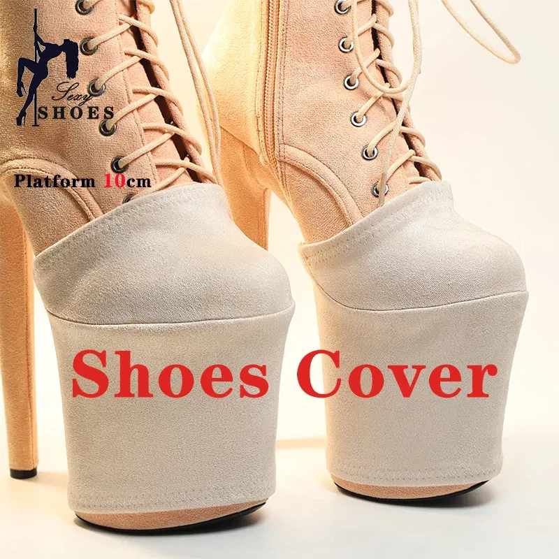 Color: green, Size: L - Suede Shoes Cover Steel Pole Dance Training Specific Protective Cover 10CM Platform Anti Slip Wear-resistant Boots Protective