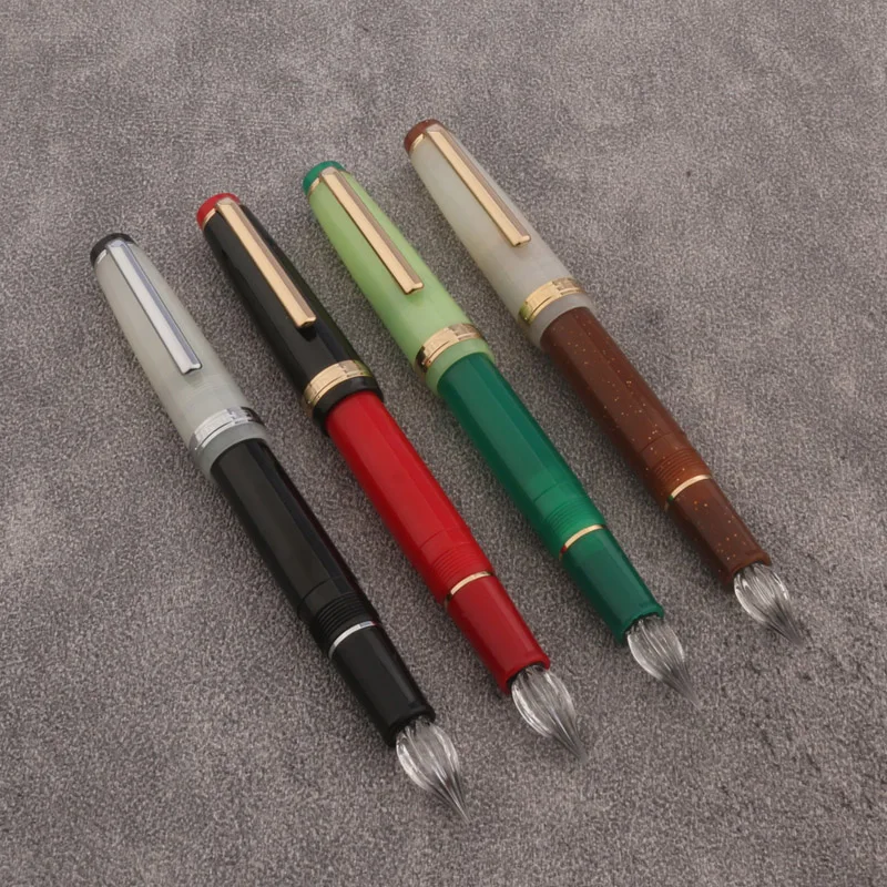 Color: Dark Khaki - JinHao 82 Fountain Pen Color match Dip in water Glass Nib Stationery Office School Supplies Ink Pens
