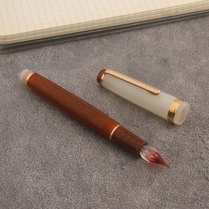 Color: Dark Khaki - JinHao 82 Fountain Pen Color match Dip in water Glass Nib Stationery Office School Supplies Ink Pens
