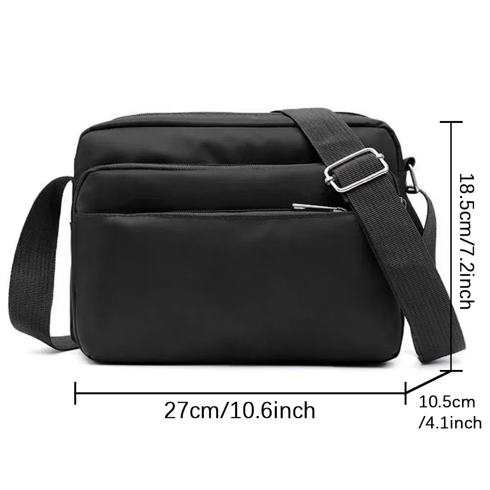 Color: army green - New Fashion Multi-layer Travel Leisure Simple Storage Bag Black Gold Letter Series Printing Pattern One Shoulder Crossbody Bag