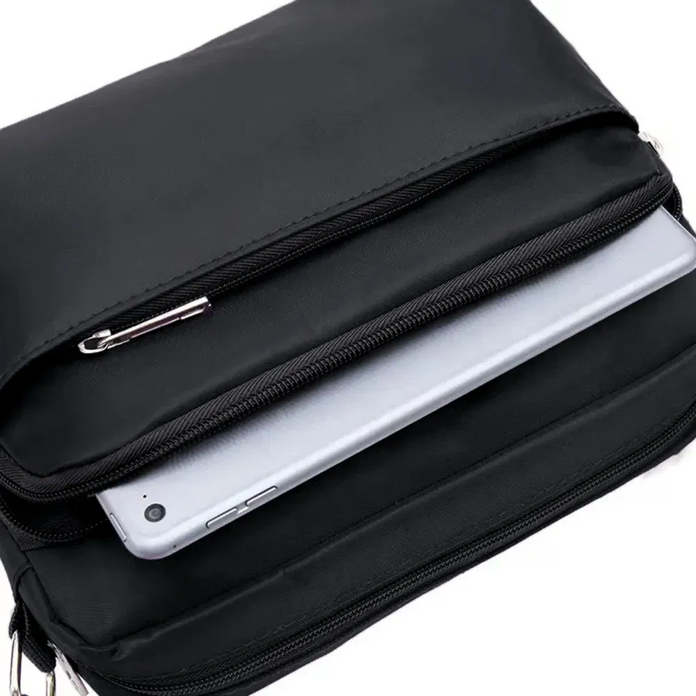 Color: army green - New Fashion Multi-layer Travel Leisure Simple Storage Bag Black Gold Letter Series Printing Pattern One Shoulder Crossbody Bag