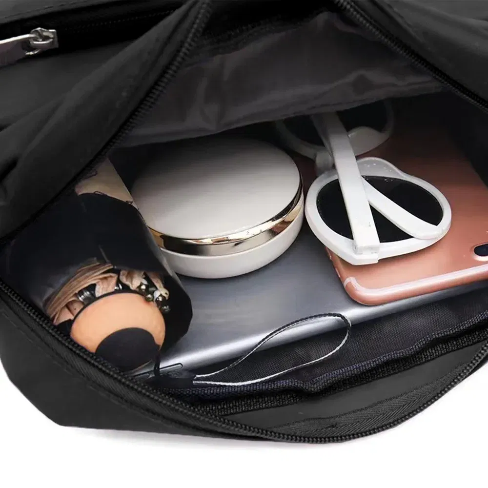 Color: army green - New Fashion Multi-layer Travel Leisure Simple Storage Bag Black Gold Letter Series Printing Pattern One Shoulder Crossbody Bag