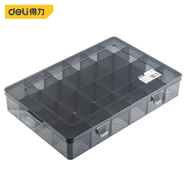 Color: Blue - 1Pcs Multi-lattice Slots Tool Case Storage Boxes Adjustable Transparent Tool Box Screw Craft Jewelry Accessories Organizer Box