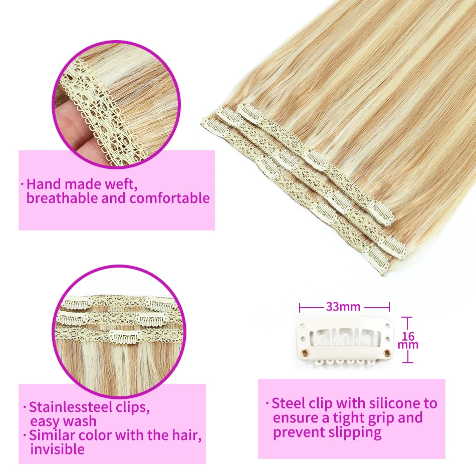 Color: #1B, Length: 6inches - SOVO Clip In Hair Extensions Human Hair 3 Pieces Bone Straight Clip Ins Hair Extension 60-90G Real Natural European Hair 12-26"