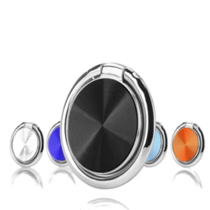 Color: WHITE - CD Pattern Ultra-thin Mobile Phone Ring Buckle Holder 360 Degree New Round Mobile Phone Holder Magnetic Car Ring Buckle