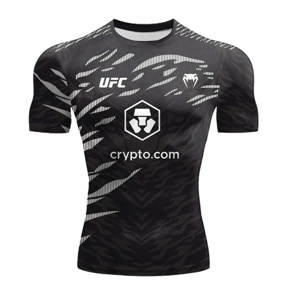 Color: Beige, Size: L - 2025 New quick-drying tops for Summer Men's UFC Fusion by Venum Black/Gold Alex Pereira Authentic Fight Night Champion Walkout