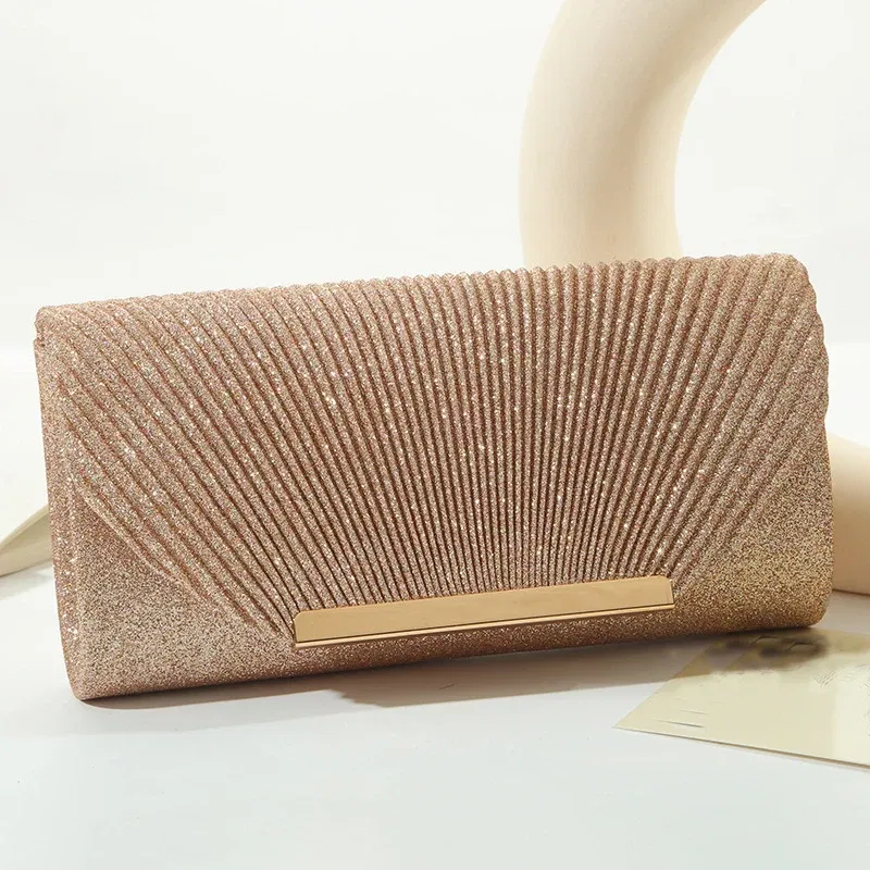 Color: Champagne - Fashion Elegant Clutch Bag New 2023 Hot Selling Chain Dinner Bag Bride Bridesmaid Lady Handbag Factory Outlet