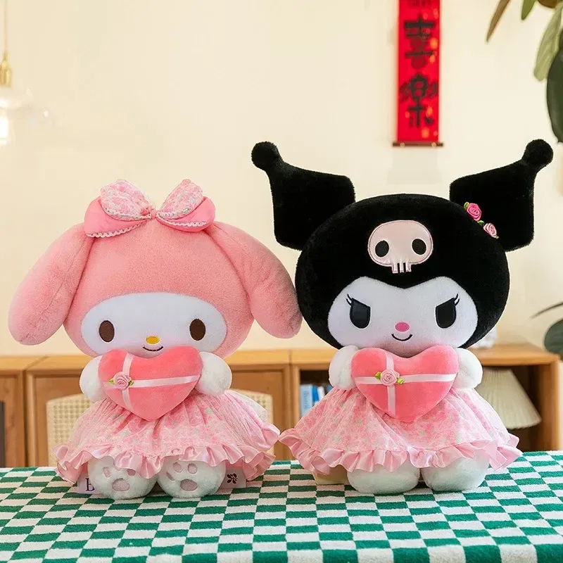 Color: Gold - Sanrio Kuromi Plush Toy30cm Cinnamoroll Melody Stuffed Doll Comfortable And Soft Plush Toy Valentine's Day Child Birthday Gift
