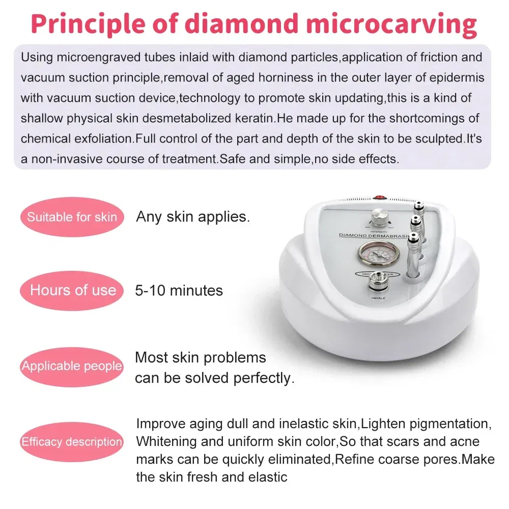 Color: White, Power Source: AU - 3 in 1 Diamond Microdermabrasion Machine High Suction Power Professional Dermabrasion Home Use Facial Peeling Skin Care Machine