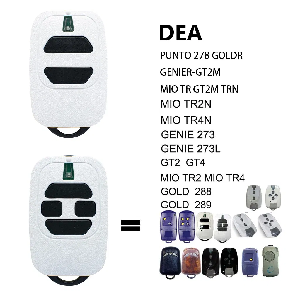 Color: WHITE - Garage Remote Control DEA GTI2 GTI4 GT2 GT4 MIO TR2 TR4 GOLD 288 289 TR2N TR4N Gate Door Opener Command 433.92mhz Rolling Code