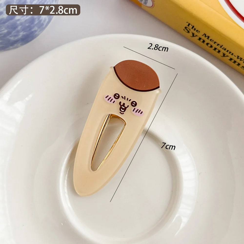 Color: Red - 2024 Creative Duck Beak Hairclip Anime Figure Chiikawa Hachiware Girl's Forehead Fringe Side Hair Clip Student Hair Accessories