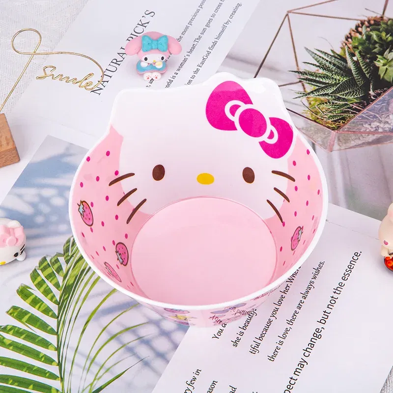 Color: Yellow, Ships From: CHINA - New Sanrio Hello Kitty Bowl My Melody Cartoon Children's Tableware Cute Creative Anti-drop Anti-scald Soup Bowl Kid for Gifts