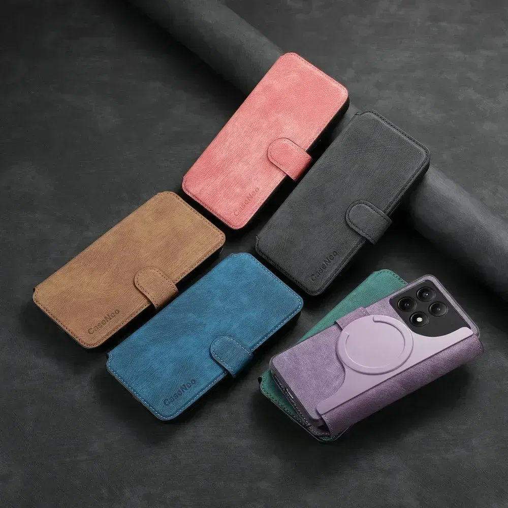 Color: green, Material: POLYESTER - For Poco F8 Ultra F7 X7 X6 M6 M7 Pro 5G Luxury Case RFID Leather 2IN1 Detachable Book Funda Xiaomi Poco F6 X5 X 6 F 8 Flip Cover