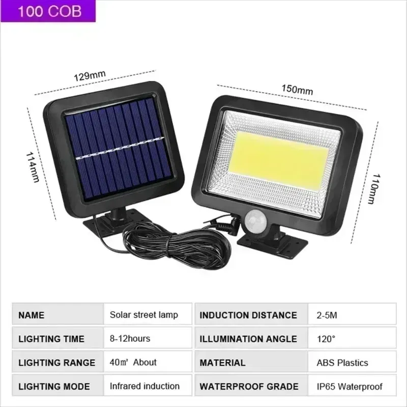 Emitting Color: ROSE - COB LED Solar Light Outdoor PIR Motion Sensor Solar Waterproof Wall Emergency Street Light Garage Lighting Patio Security Lights