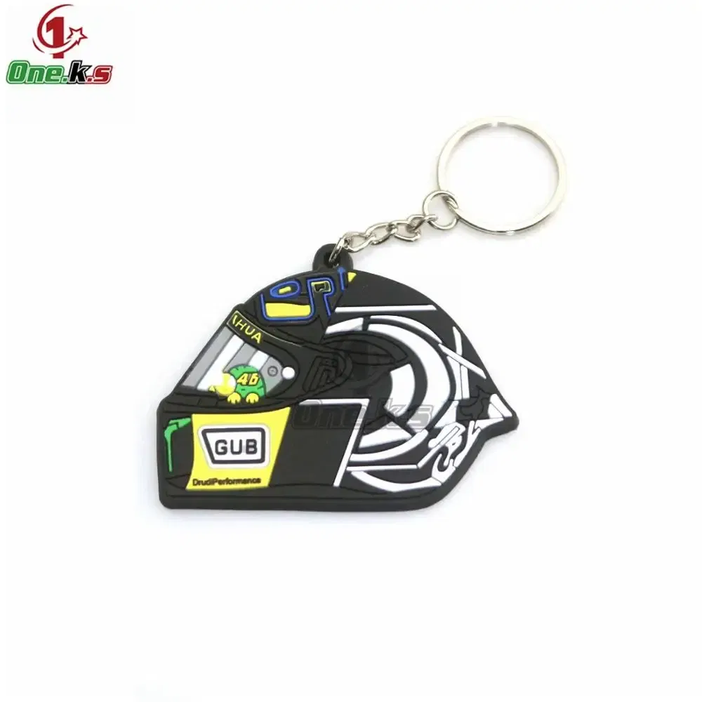 Color: black - Rubber Motorcycle Key Ring Key Chain cool keychain 3D Soft For motorcycle helmet 93 AGV