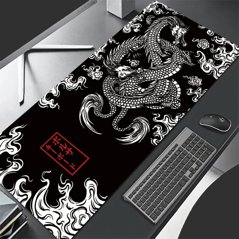 Size: S, Color: BROWN - Japanese Art Dragon Mouse Pad Gaming XL Home New HD Mousepad XXL Keyboard Pad Non-Slip Office Carpet Laptop Mice Pad Mouse Mat