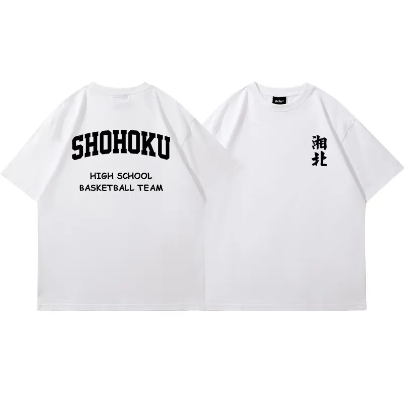 Color: SKY BLUE, Size: L - Japanese Anime Shohoku Basket Ball Team T-Shirt Men Women Sakuragi Hanamichi Print T Shirts Oversized Cosplay Unisex Clothes