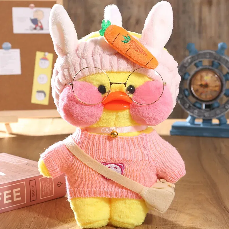 Color: army green, Height: 11cm-30cm - 30cm Cute LaLafanfan Cafe Duck Plush Toy Kawaii LaLafanfan Duck Doll Soft Stuffed Animal Plush Pillow Birthday Gifts for Kids