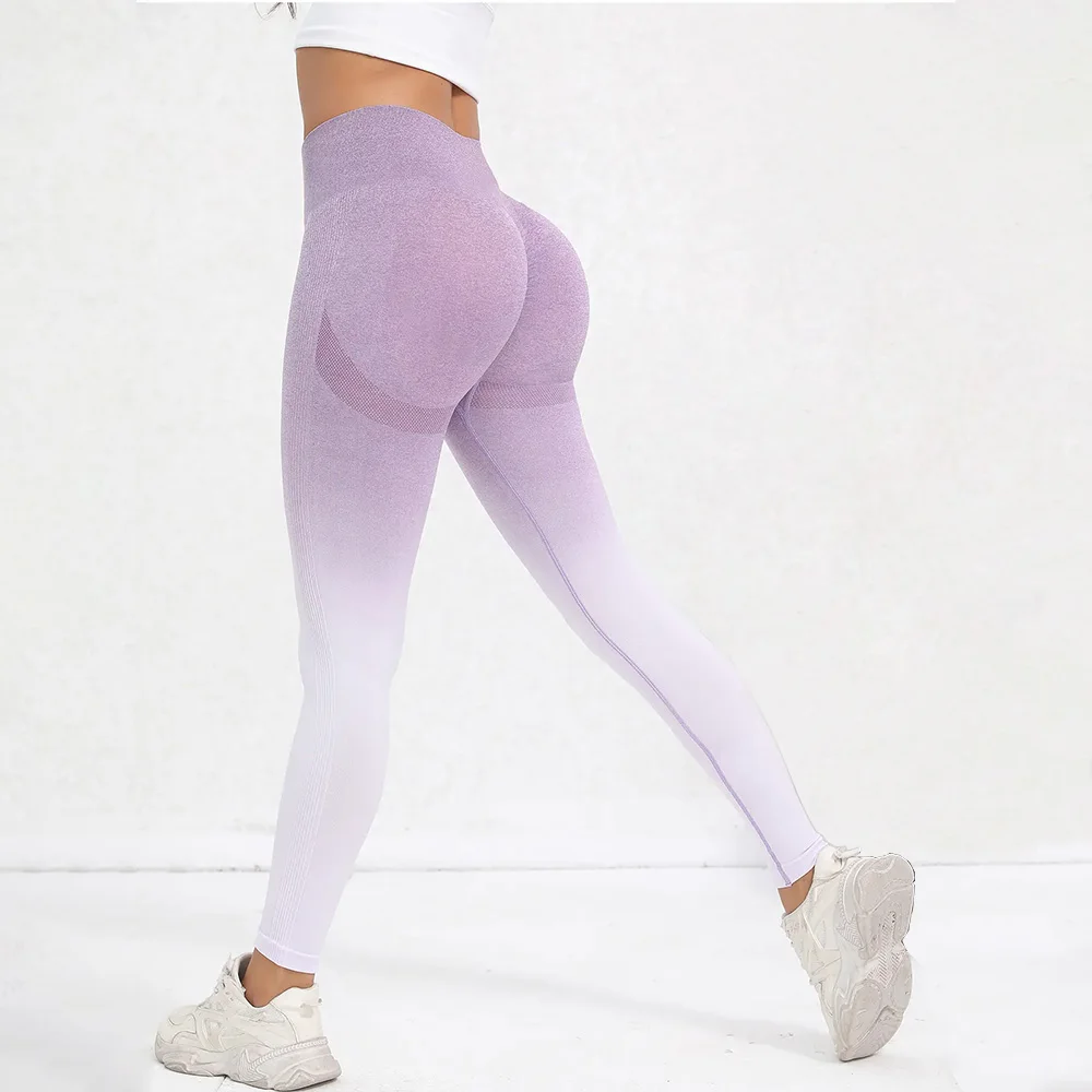 Color: GRAY, Size: L - Tie Dye Seamless Leggings for Women High Waist Yoga Pants, Scrunch Butt Lifting Elastic Tights