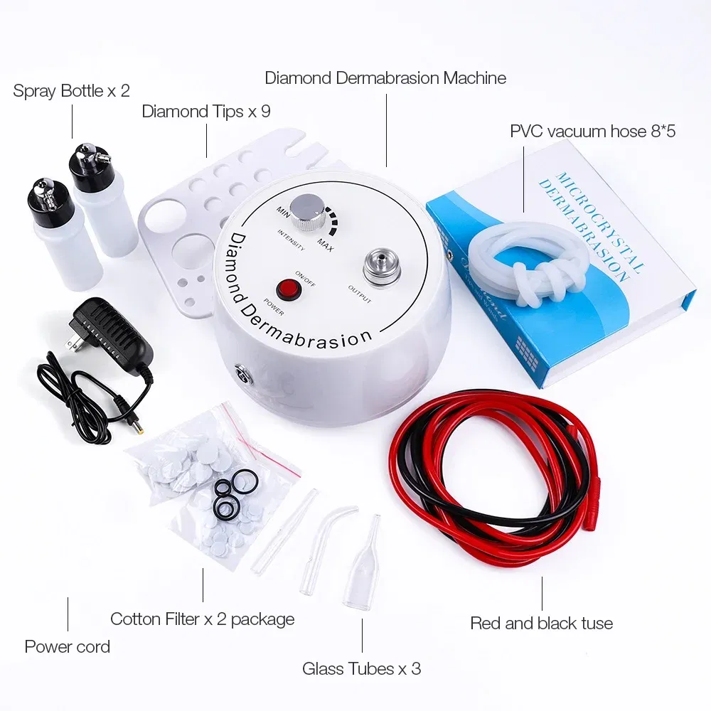 Color: Red, Ships From: CHINA, Power Source: us - 3 in1 Diamond Microdermabrasion Dermabrasion Machine Water Spray Exfoliation Beauty Machine Wrinkle Removal Facial Peeling Tools