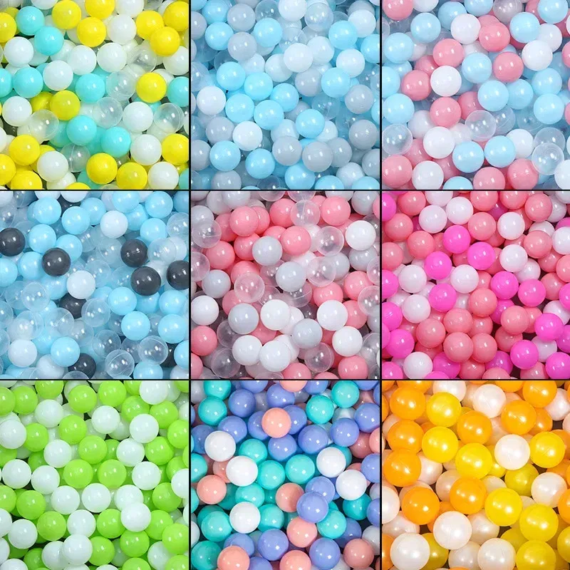 Color: Lemon yellow - 50pcs Colorful Love Star Plastic Ocean Ball Pits Eco-Friendly Funny Baby Kid Swim Pit Play Toy Water Pool Ocean Wave Balls Gifts