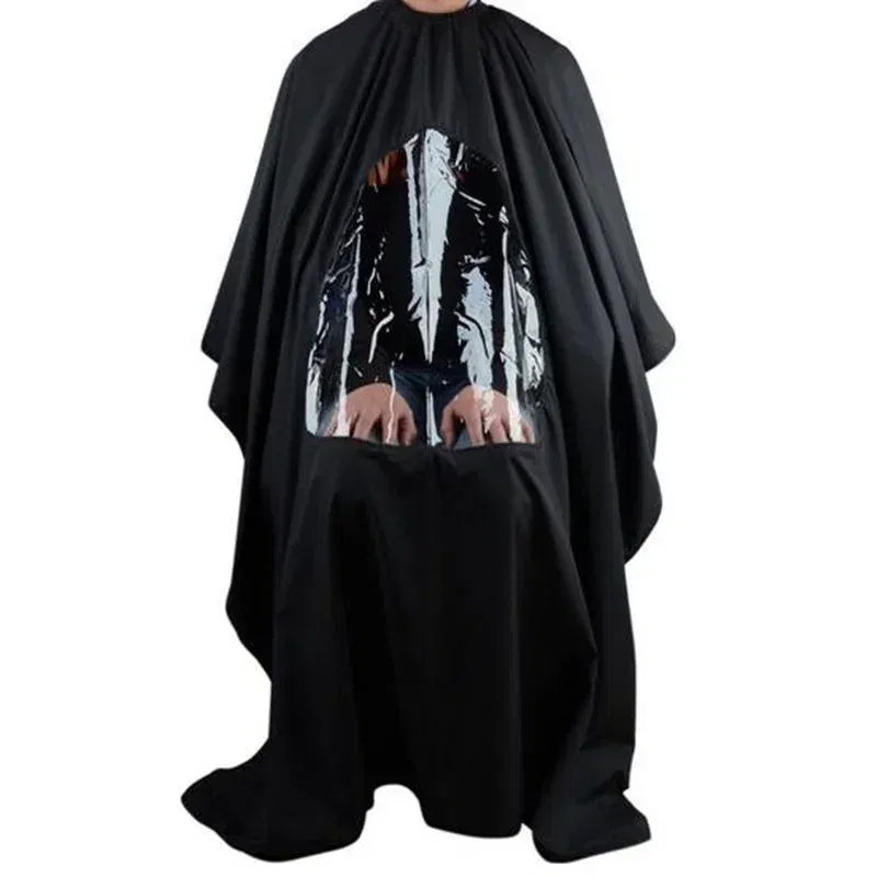 Color: light yellow, Ships From: CHINA - Professional Waterproof Styling Salon Barber Hairdresser Hair Cutting Hairdressing Gown Cape with Viewing Window Apron
