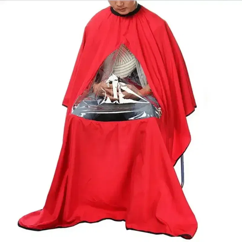 Color: light yellow, Ships From: CHINA - Professional Waterproof Styling Salon Barber Hairdresser Hair Cutting Hairdressing Gown Cape with Viewing Window Apron