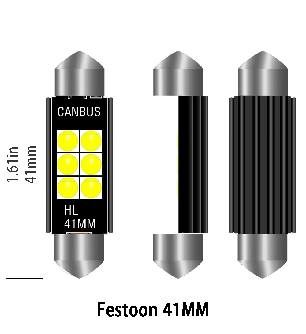 Car LED Light Festoon 31mm 36mm 39mm 41mm CANBUS no error 3030 6SMD 5