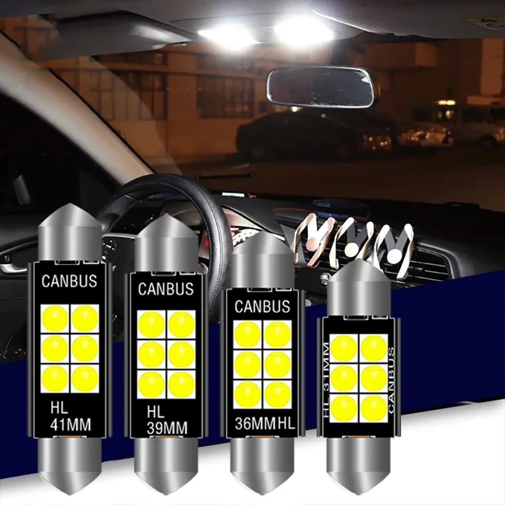 Emitting Color: WHITE, Color Temperature: 3000K - 1pcs 3030 Festoon 31mm 36mm 39mm 41/42mm C5W Led Bulb CANBUS C10W Dome Reading Lamp Car Beleuchtung Interior License Plate Light