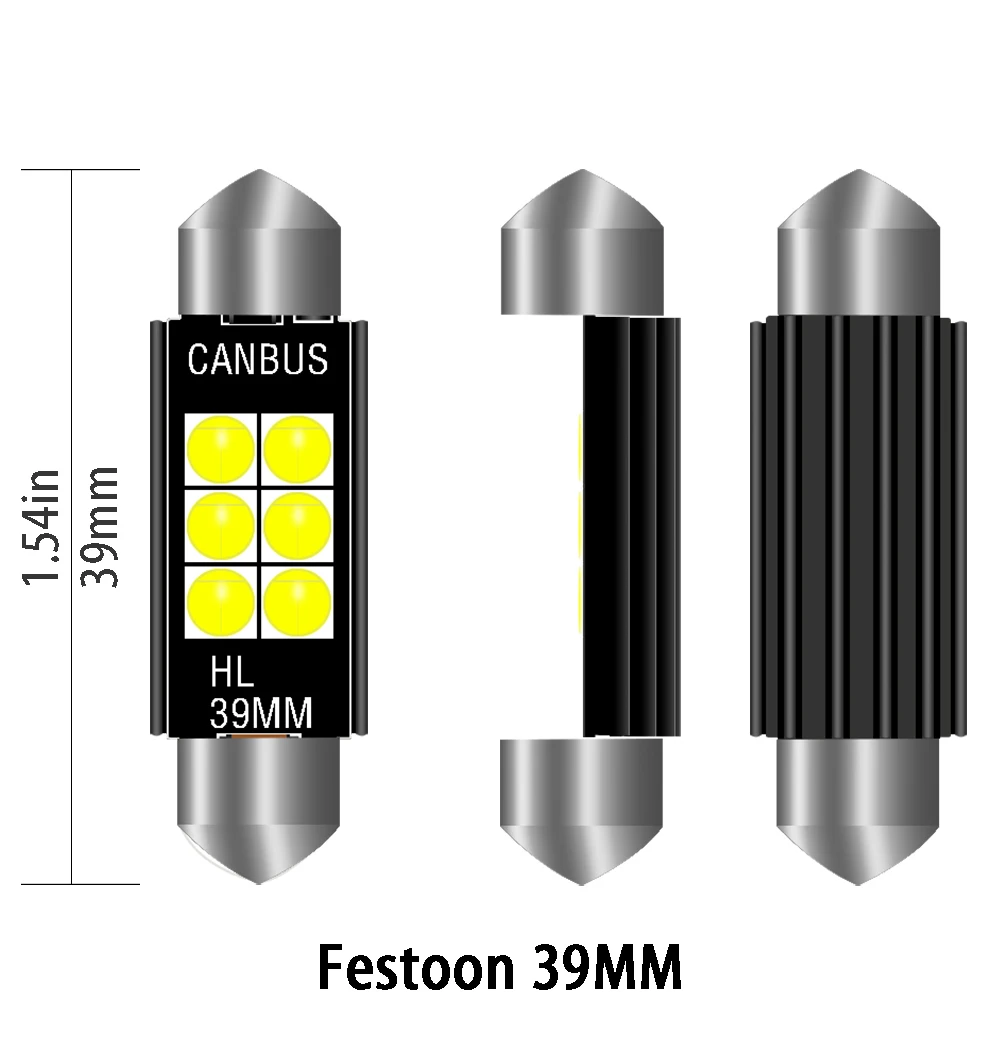 Car LED Light Festoon 31mm 36mm 39mm 41mm CANBUS no error 3030 6SMD 4