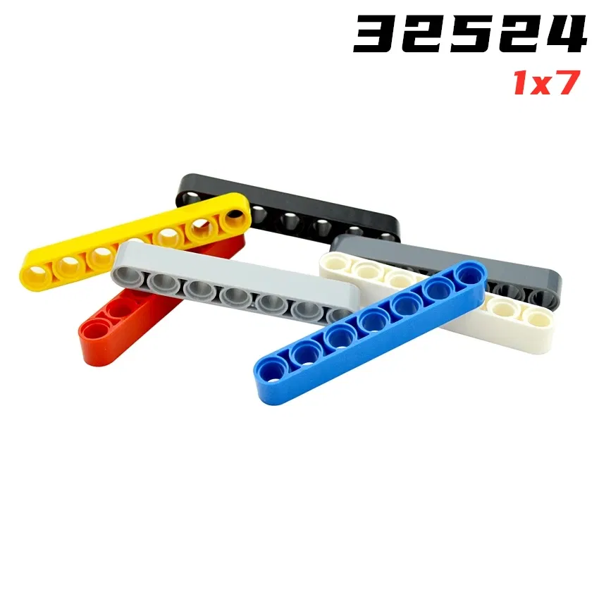 Color: green - Rainbow Pig MOC Parts 32524 High-tech Liftarm Beam 1 x 7 Thick Building Blocks Classic Brand Kids DIY Educational Spare Toys