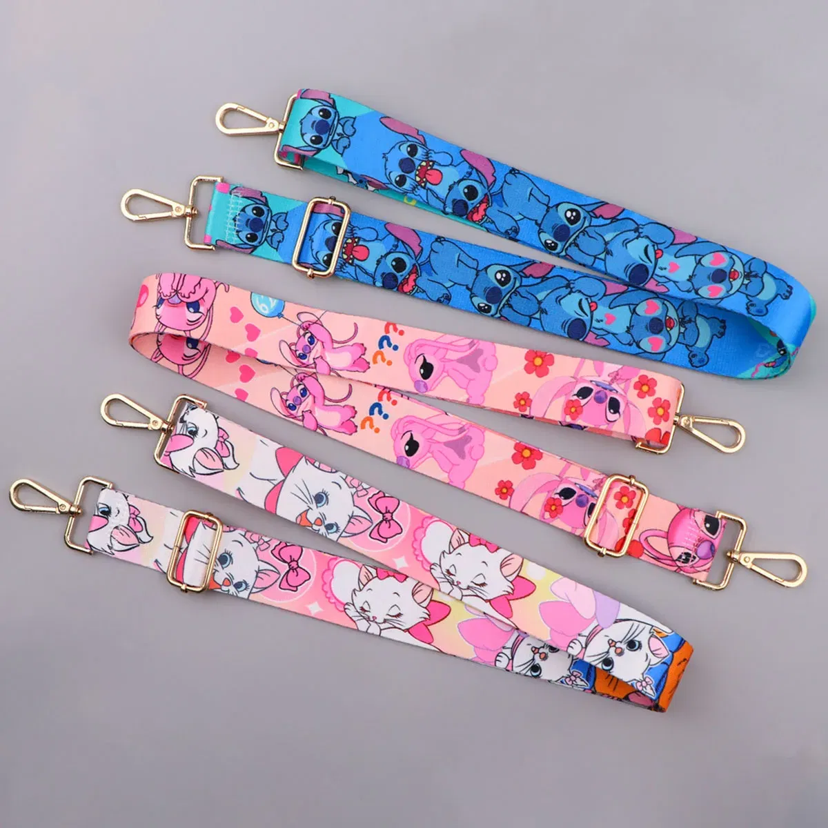 Color: Silver - Cute Cat StitchLadies Messenger Bag Shoulder Strap Bag Strap One Shoulder Adjustable Shoulder Strap Accessories Bag Strap
